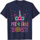 Kids Pre-K Grad Preschool Graduation 2025 Unicorn Toddler Girl T-Shirt - T-Shirt | Navy