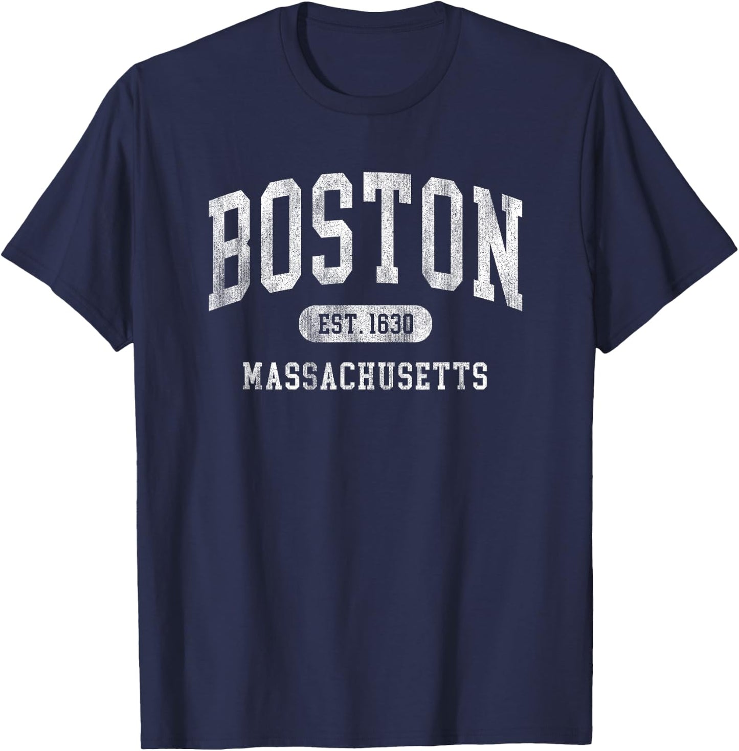 Vintage Boston Massachusetts Established 1630 throwback T-Shirt - T-Shirt | Navy