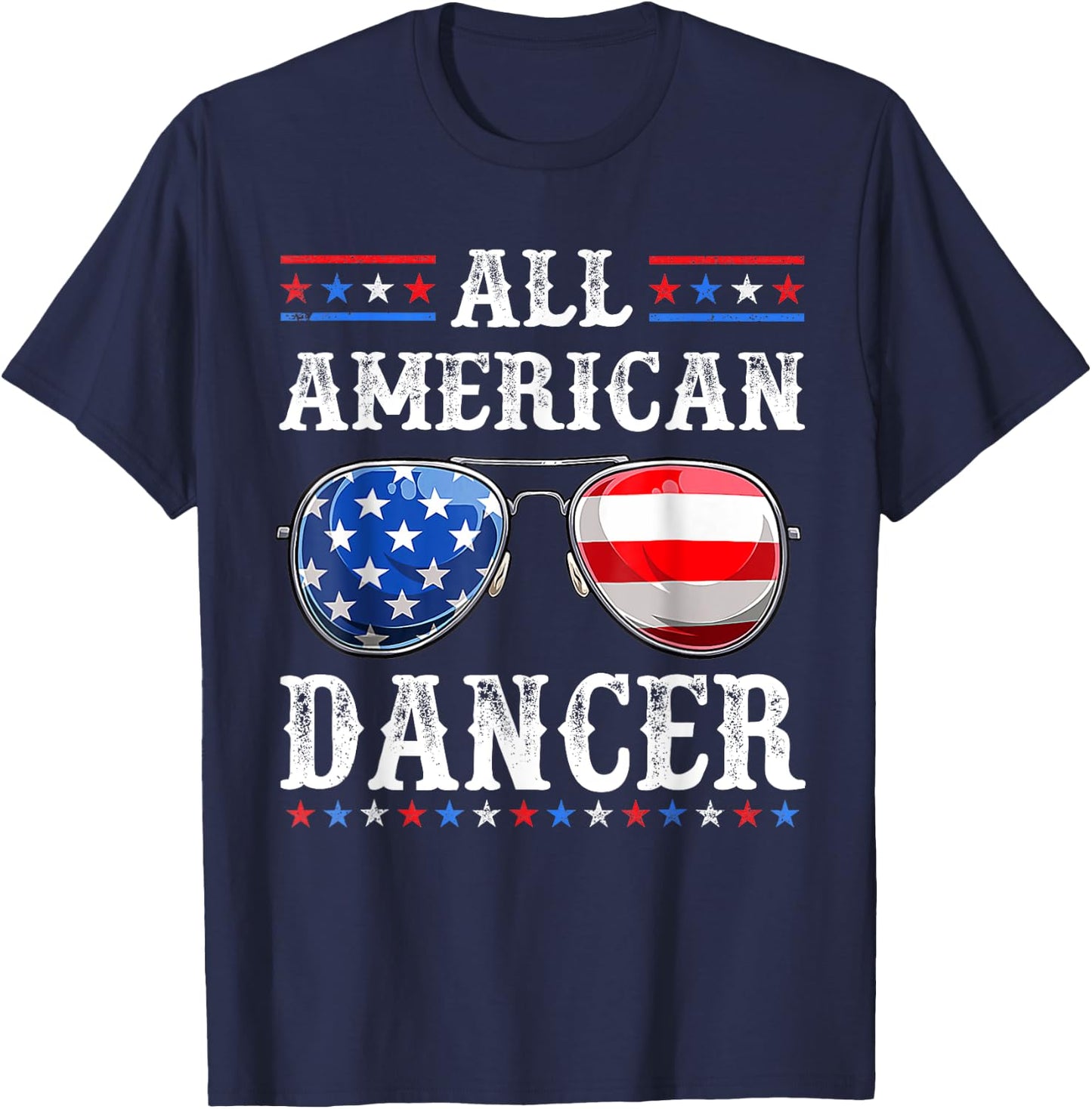 All American Dancer 4th of July Patriotic USA Sunglasses T-Shirt - T-Shirt | Navy