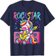Unicorn Rock Star Guitar Rockin' Music Singer Funny Kids T-Shirt - T-Shirt | Navy