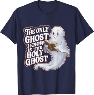 The Only Ghost I Know Is The Holy Ghost Christian Halloween T-Shirt - T-Shirt | Navy
