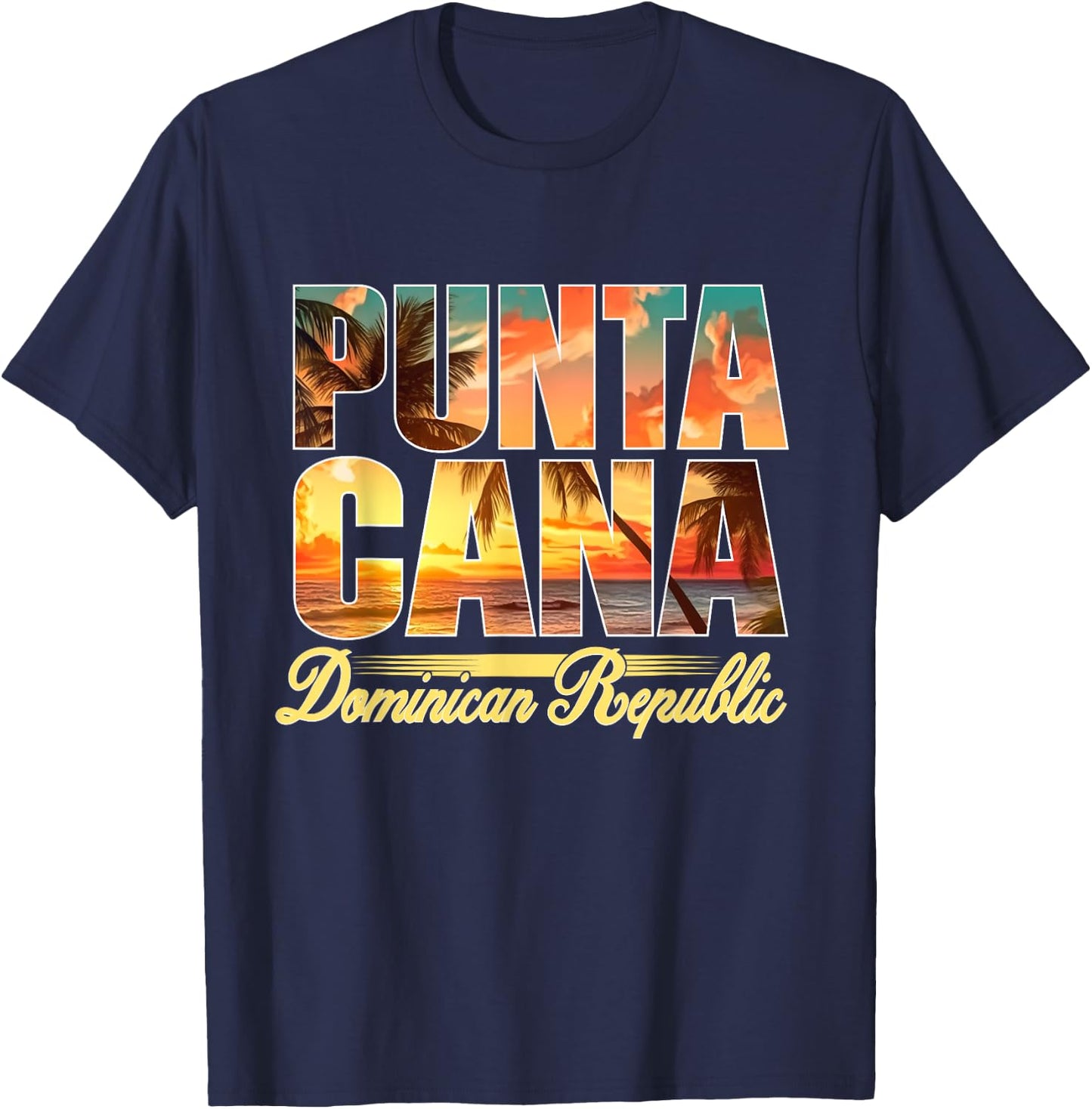 Punta Cana Sunset Beach Shirt Dominican Republic Vacation Women Girls Kids T-Shirt - T-Shirt | Navy