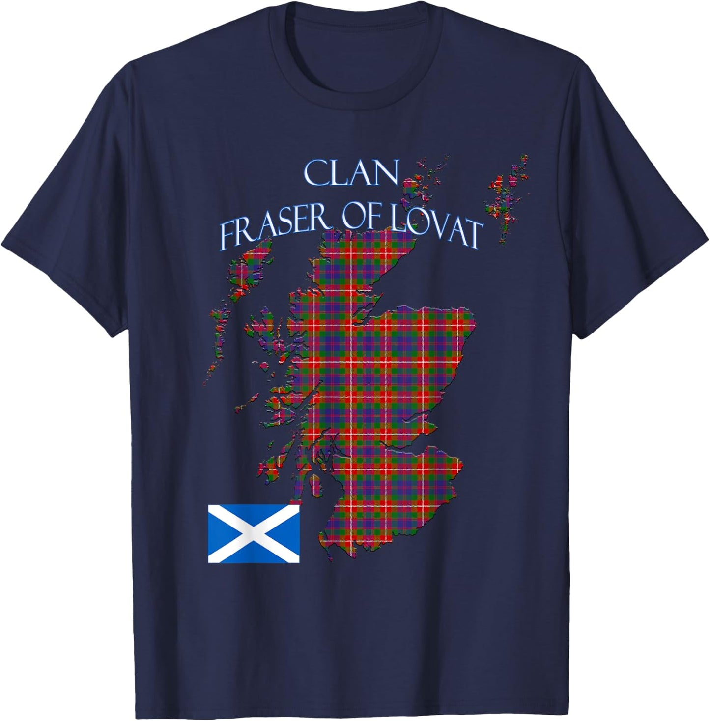 Fraser of Lovat Scottish Clan Tartan Scotland T-Shirt - T-Shirt | Navy