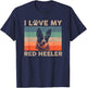 Love My Red Heeler Dog Cool Dog Vintage Retro Dog Christmas T-Shirt - T-Shirt | Navy