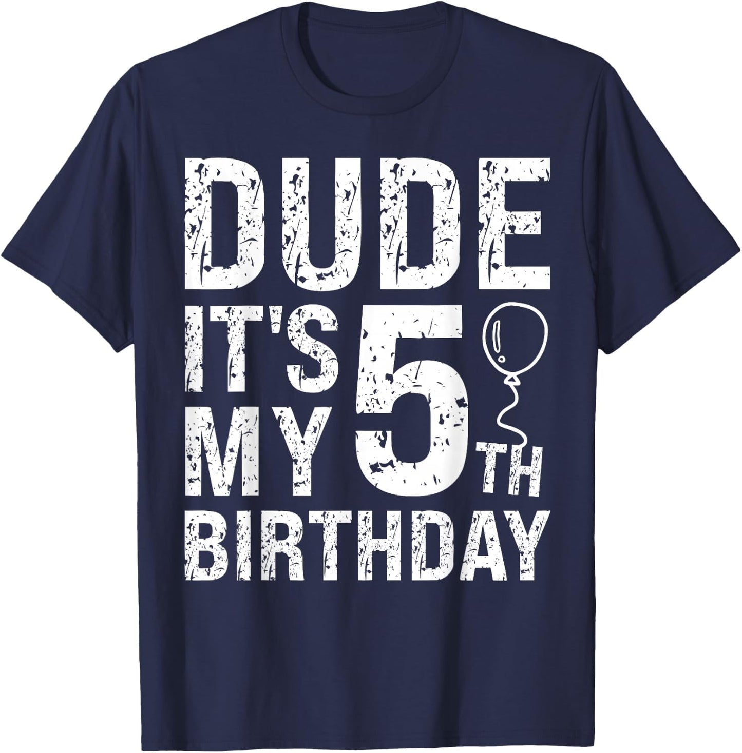 Dude It's My 5th Birthday OMG 5 Year Old Prince Happy Crown T-Shirt - T-Shirt | Navy