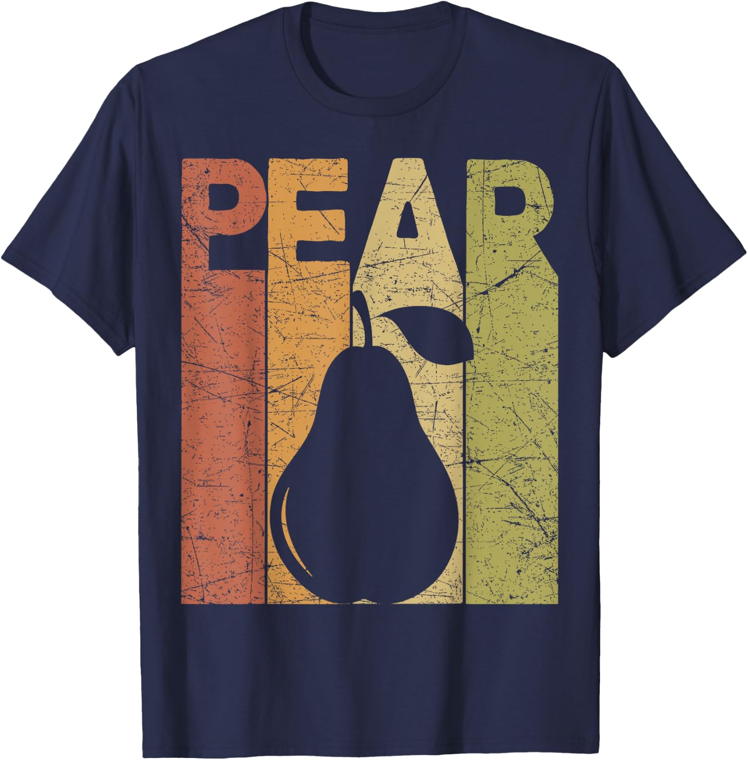 Pear Vintage Pear Farmer Retro Fruit Farmer T-Shirt - T-Shirt | Navy