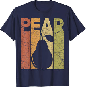 Pear Vintage Pear Farmer Retro Fruit Farmer T-Shirt - T-Shirt | Navy