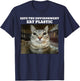 Save The Environment Eat Plastic Funny Cat Meme T-Shirt - T-Shirt | Navy