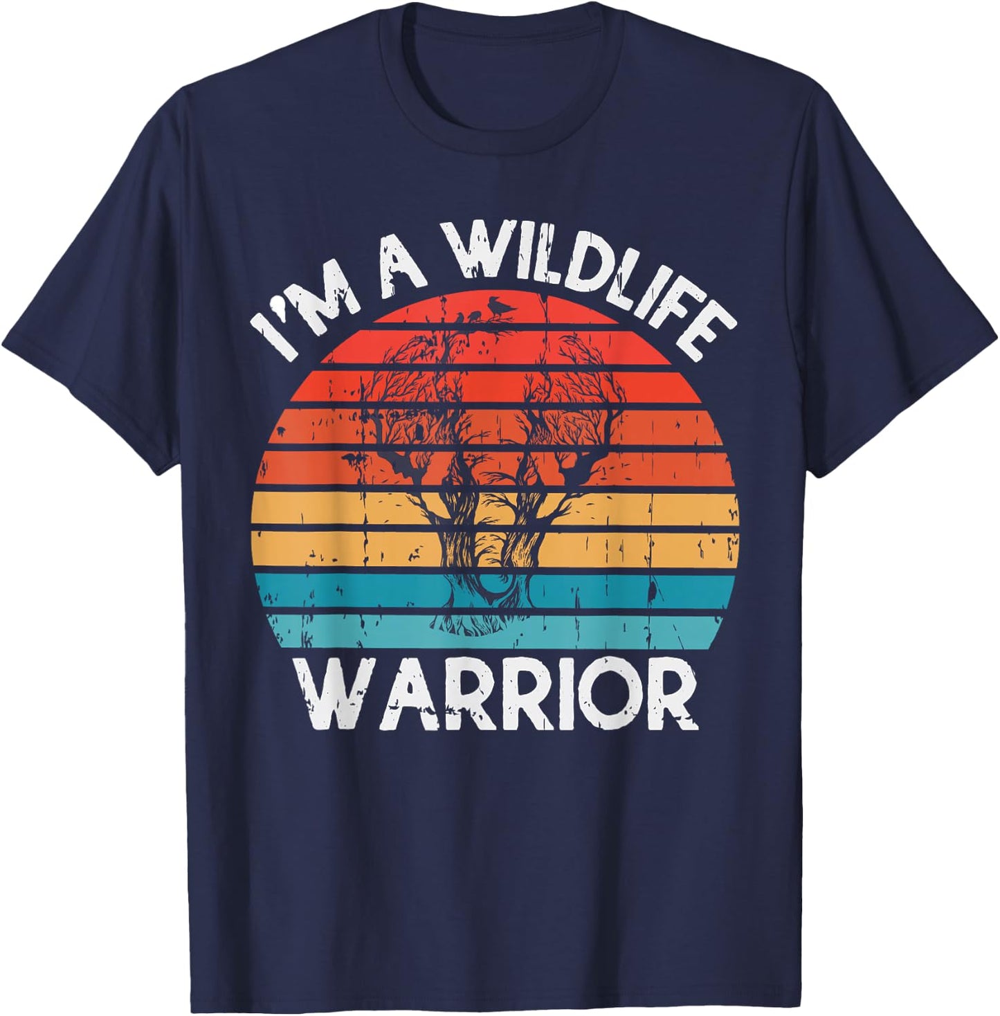 Wildlife Warrior Endangered Animals Conservation Elephant T-Shirt - T-Shirt | Navy