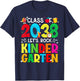 Class Of 2038 Let's Rock Kindergarten First Day Of School T-Shirt - T-Shirt | Navy
