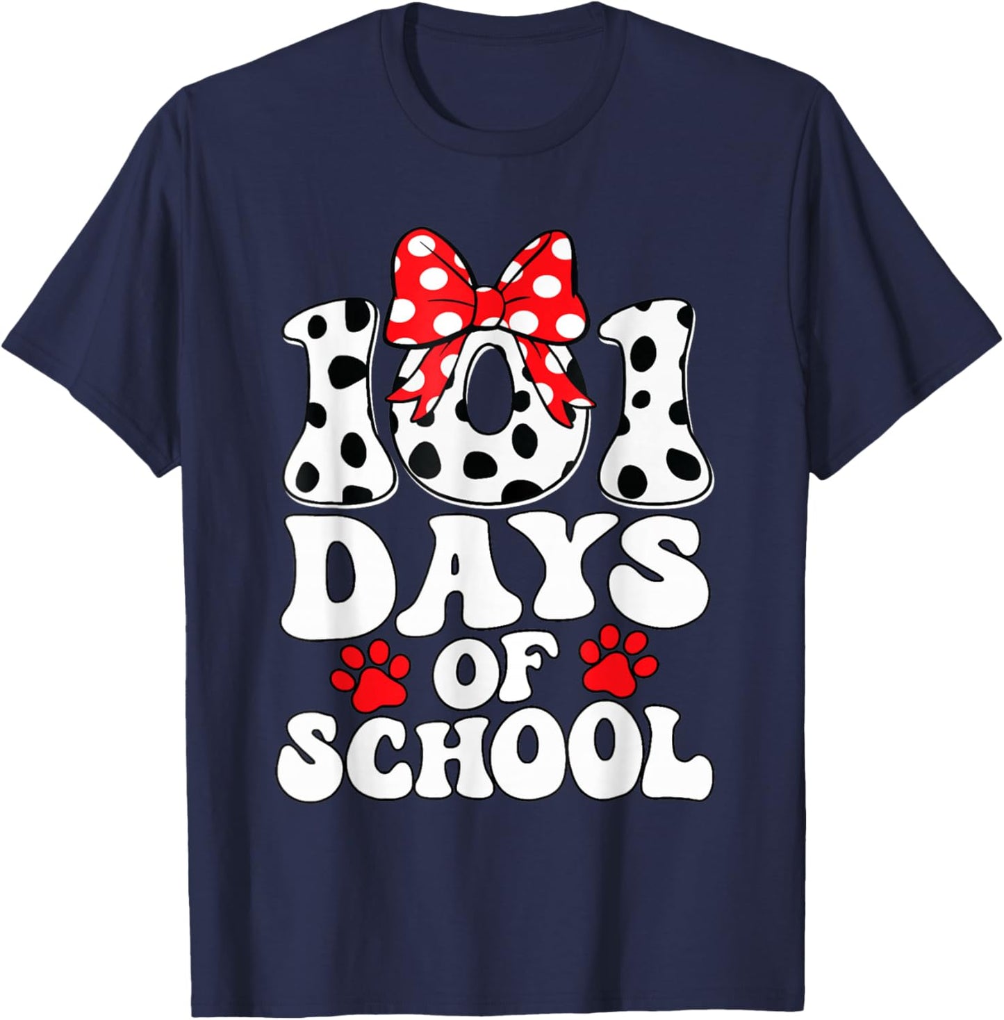 Happy 101 Days of School Funny Student Teacher Kids T-Shirt - T-Shirt | Navy