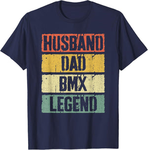 Husband Dad BMX Legend Shirt Men Fathers Day T-Shirt - T-Shirt | Navy