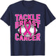 Tackle Breast Cancer Pink Ribbon American Fantasy Football T-Shirt - T-Shirt | Navy