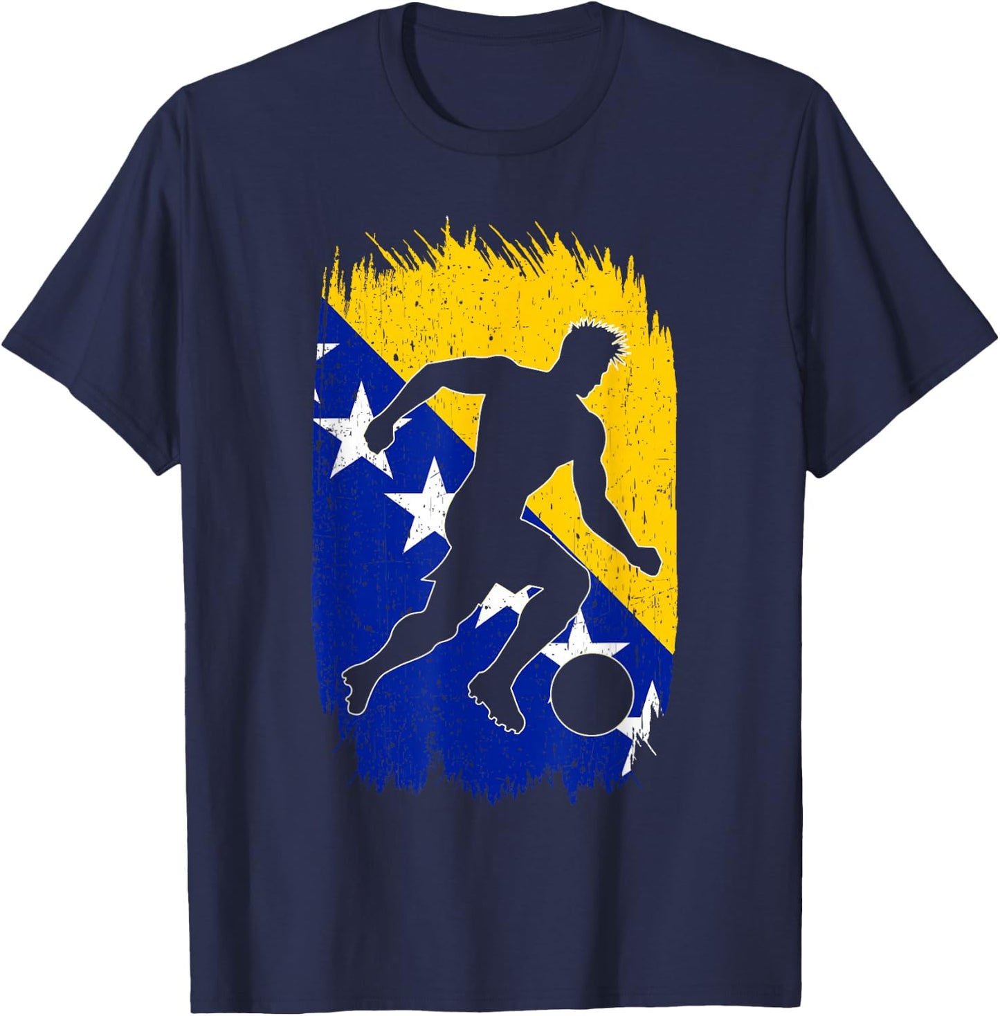 Bosnia and Herzegovina Flag Silhouette Bosna Pride T-Shirt - T-Shirt | Navy