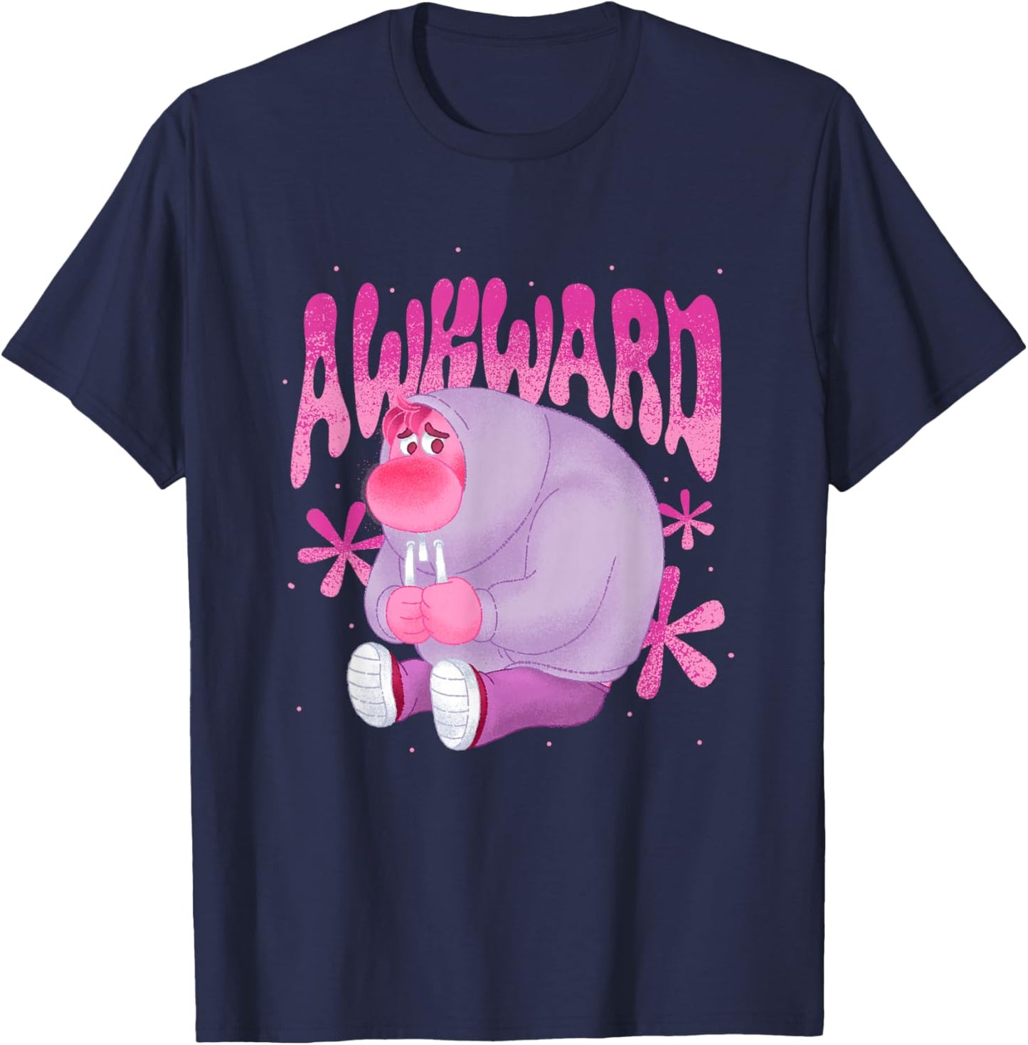 Disney Pixar Inside Out 2 Awkward Embarrassment Retro Shot T-Shirt - T-Shirt | Navy