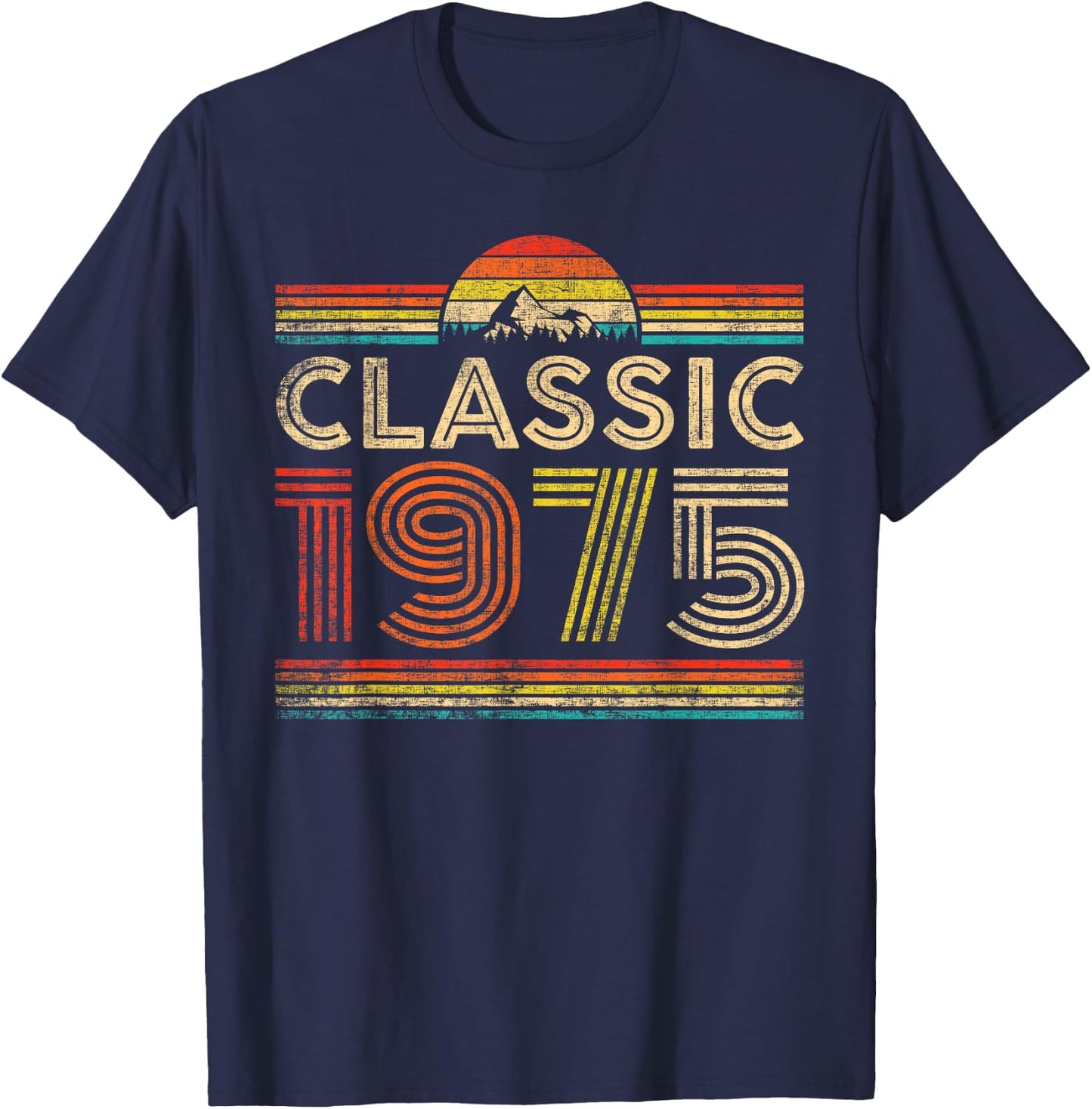 Classic 1975 Vintage 1975 Classic Year Men Women Birthday T-Shirt - T-Shirt | Navy