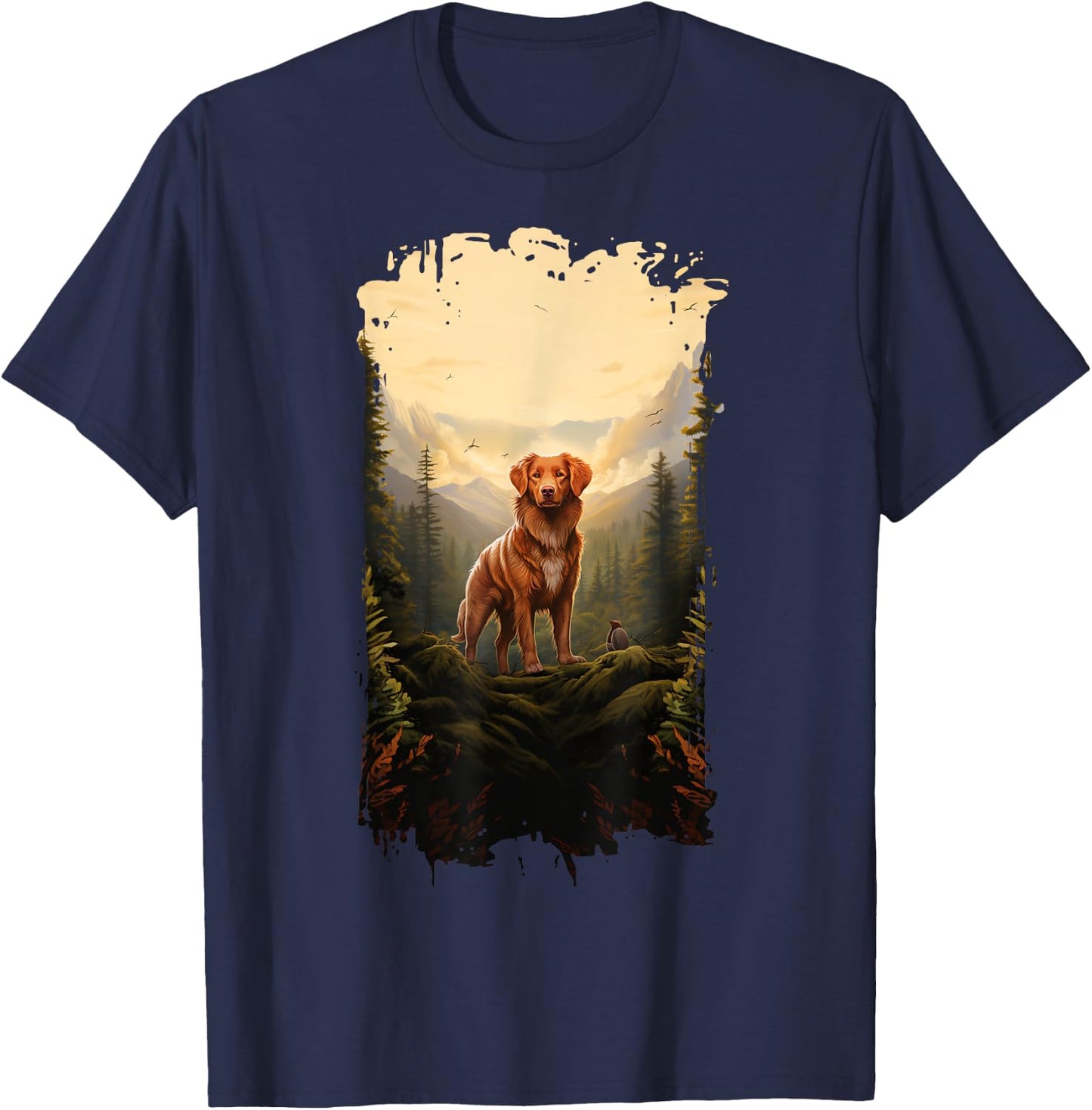 Nova Scotia Duck Tolling Retriever Toller Mountain Paw T-Shirt - T-Shirt | Navy