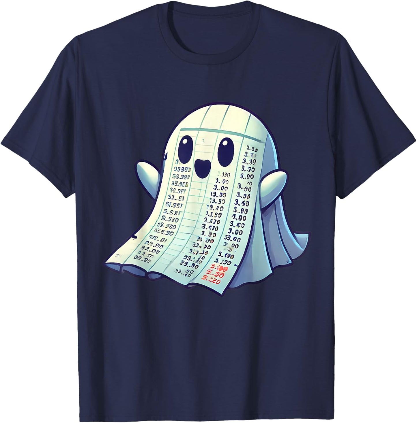 Accountant Halloween Costume Accounting Ghost Spreadsheet T-Shirt - T-Shirt | Navy