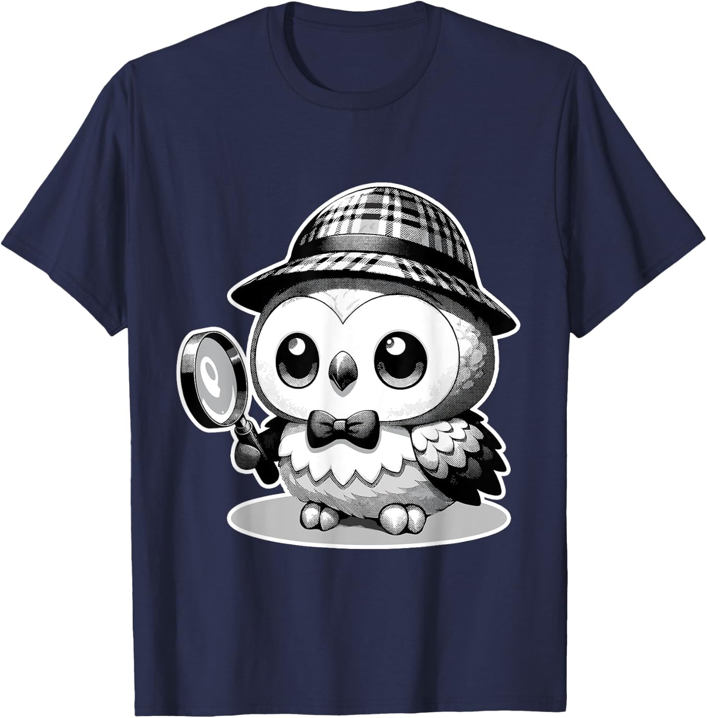 Bird Owl Detective - Detective Wisdom - Sleuths Owl T-Shirt - T-Shirt | Navy