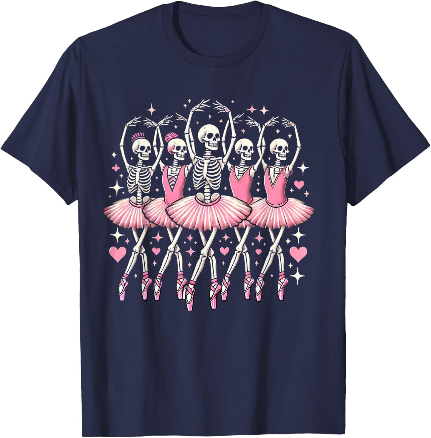 Spooky Ballerina Skeleton Dance Funny Halloween Ballet T-Shirt - T-Shirt | Navy