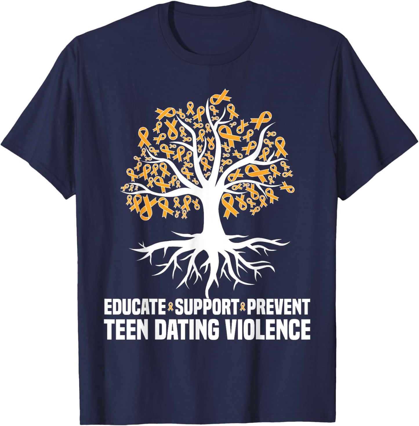 Educate We Wear Orange teen dating Violence Awareness T-Shirt - T-Shirt | Navy