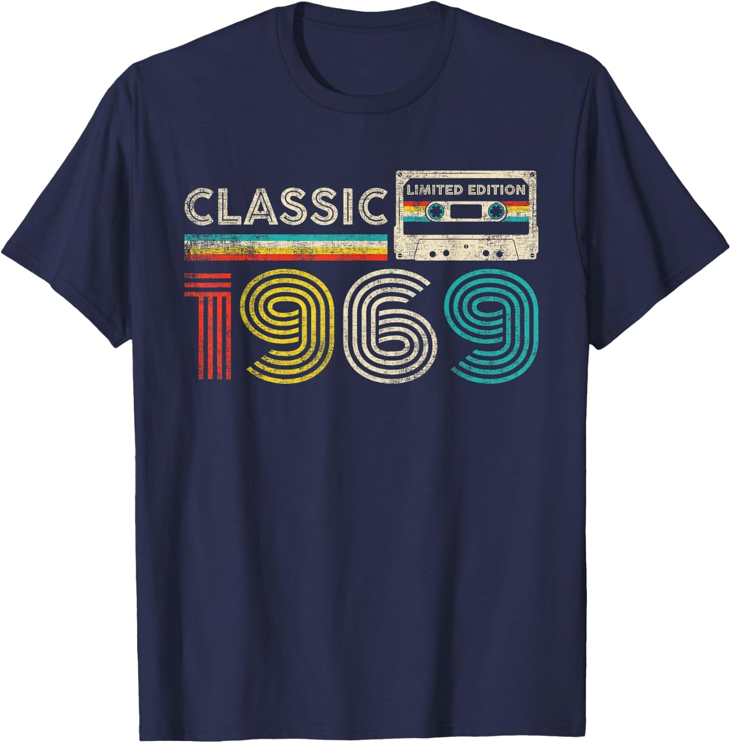 Classic 1969 Vintage 1969 Cassette Tape Men Women Birthday T-Shirt - T-Shirt | Navy