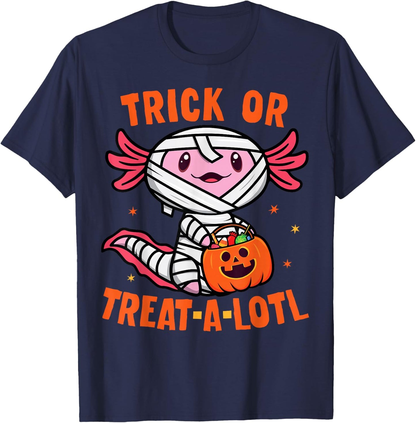 Trick or Treat A Lotl Axolotl Halloween Costume Toddler Kids T-Shirt - T-Shirt | Navy