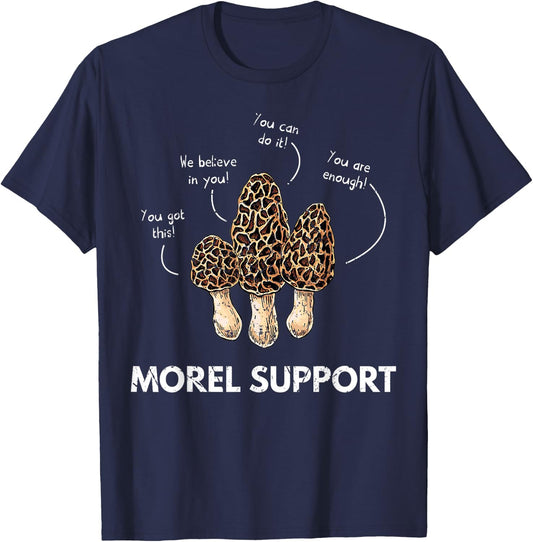 Morel Support Funny Mushroom T-Shirt - T-Shirt | Navy