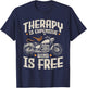 Cool Motorcycle Rider Men Therapy Motorcycle Lovers Biker T-Shirt - T-Shirt | Navy