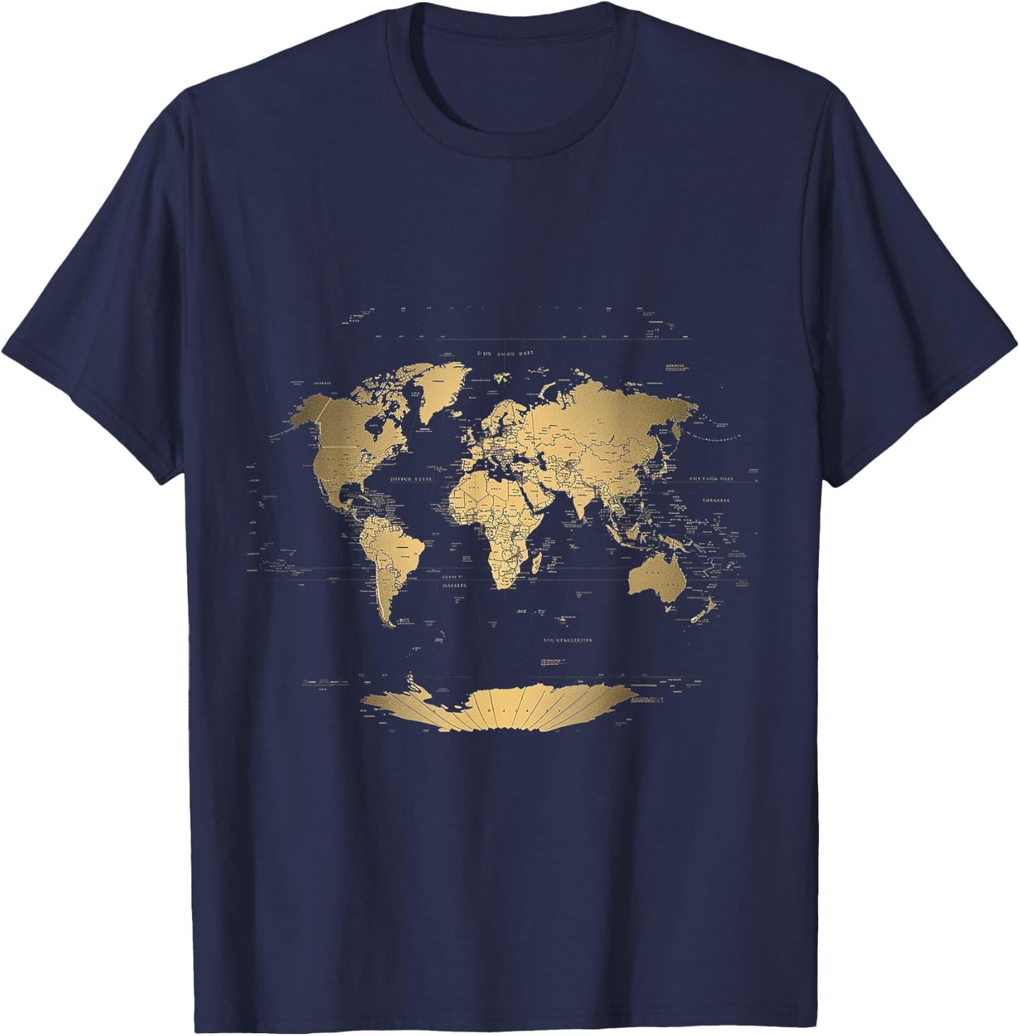 Retro World Map T-Shirt - T-Shirt | Navy