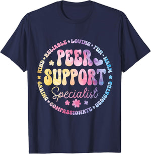 Peer Support Specialist Life Appreciation Week School T-Shirt - T-Shirt | Navy