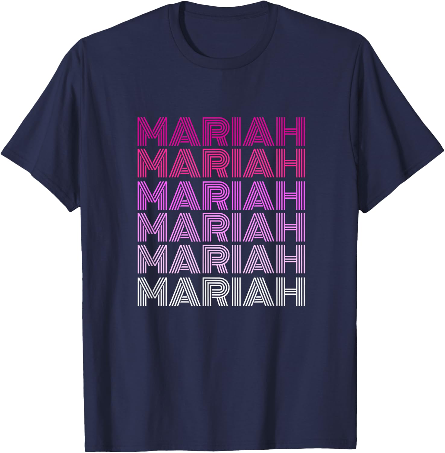 Retro Style Mariah Pink Ombre T-Shirt - T-Shirt | Navy