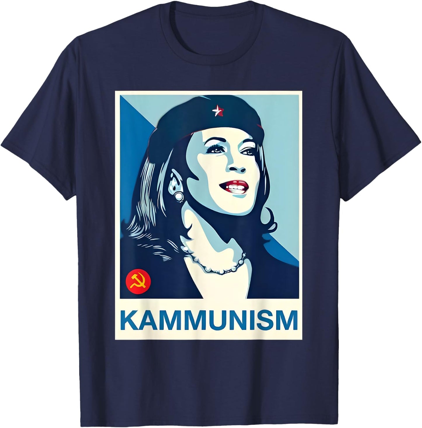 Kamala Harris Kammunism Communism Funny Quote President 2024 T-Shirt - T-Shirt | Navy