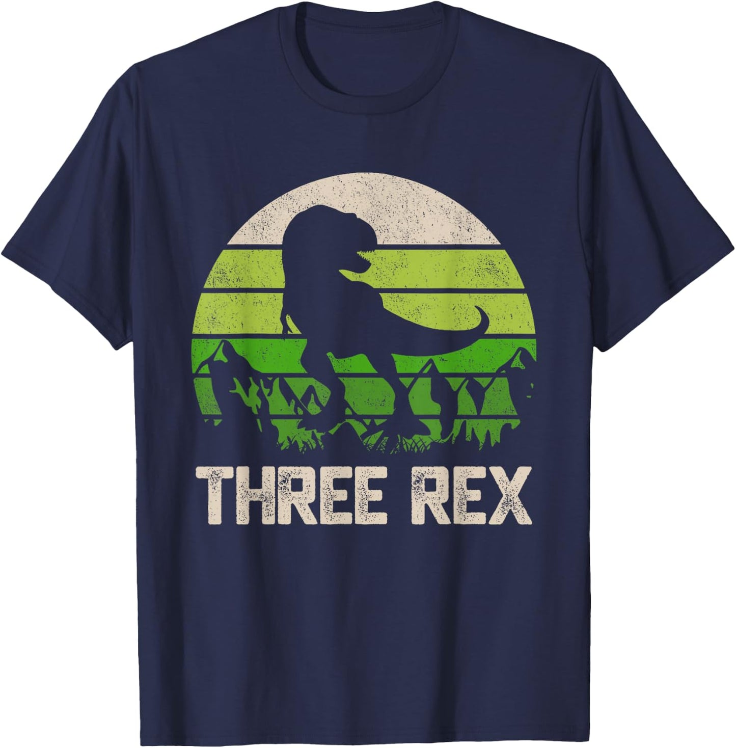 3 Year Old Shirt 3rd Birthday Three Rex Kids T-Shirt - T-Shirt | Navy