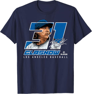 Silhouette Tyler Glasnow Los Angeles MLBPA T-Shirt - T-Shirt | Navy