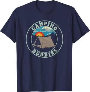 Camping Buddies! Funny Retro Shirt for Camper Friends T-Shirt - T-Shirt | Navy