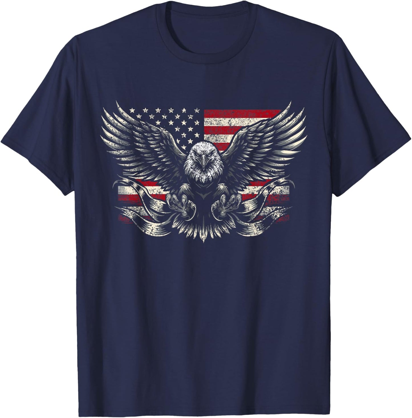 Bald Eagle Patriotic American Eagle T-Shirt - T-Shirt | Navy