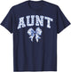 Aunt Coquette Toile Blue Bow Floral Family Matching T-Shirt - T-Shirt | Navy