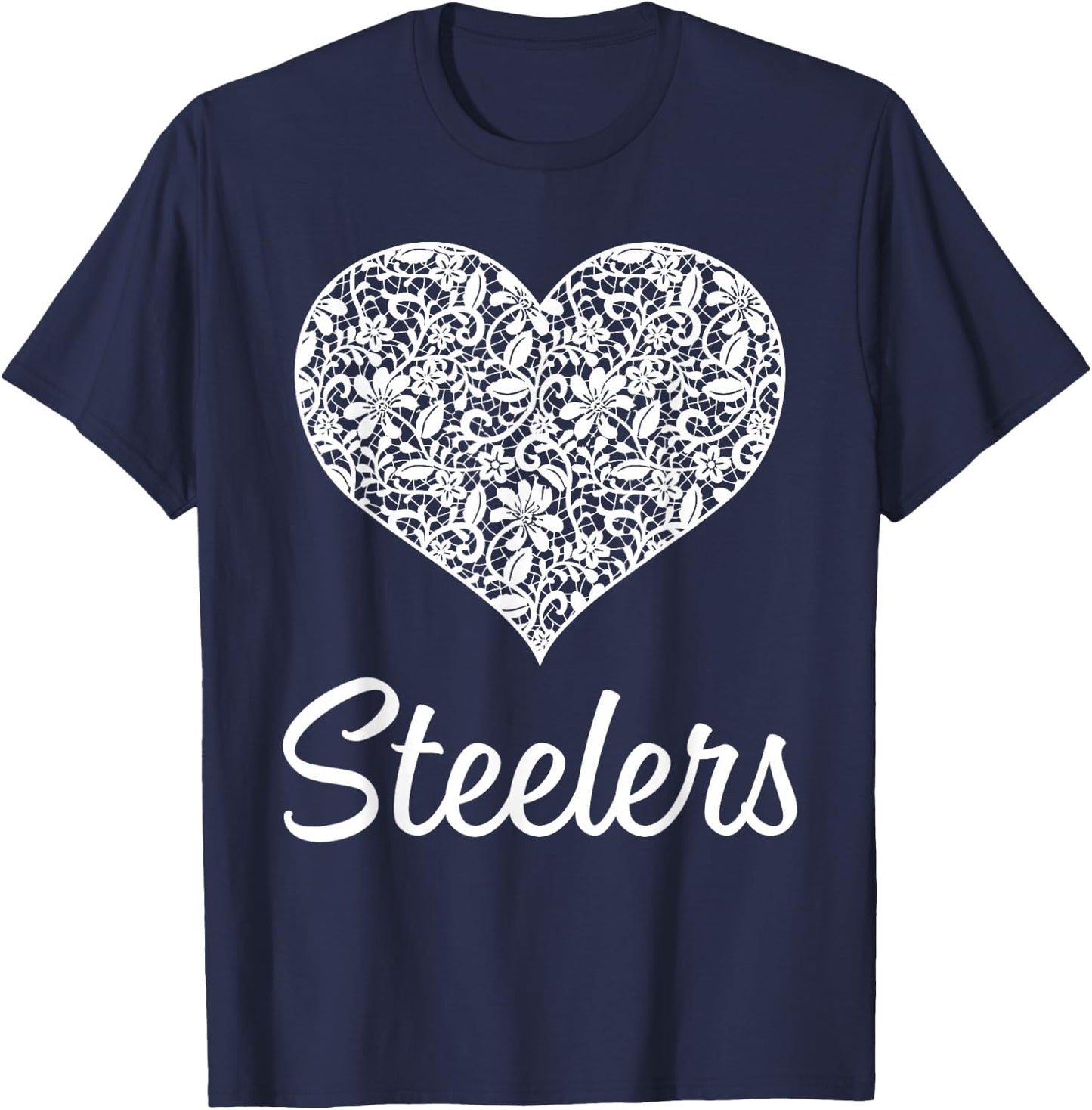 Steelers Fontana Lace Heart HS T-Shirt - T-Shirt | Navy