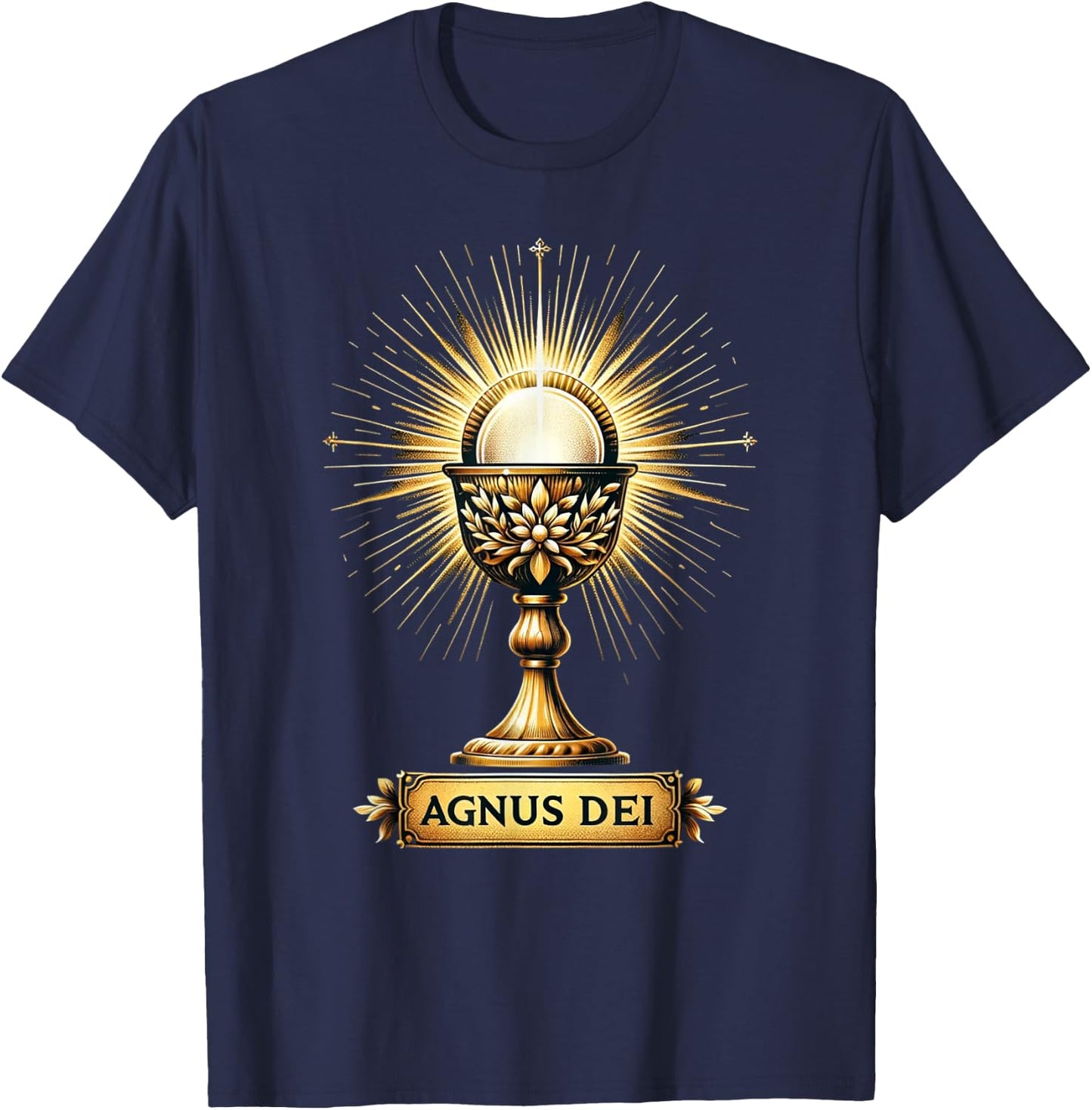 Eucharistic Consecration Traditional Latin Mass Catholic T-Shirt - T-Shirt | Navy