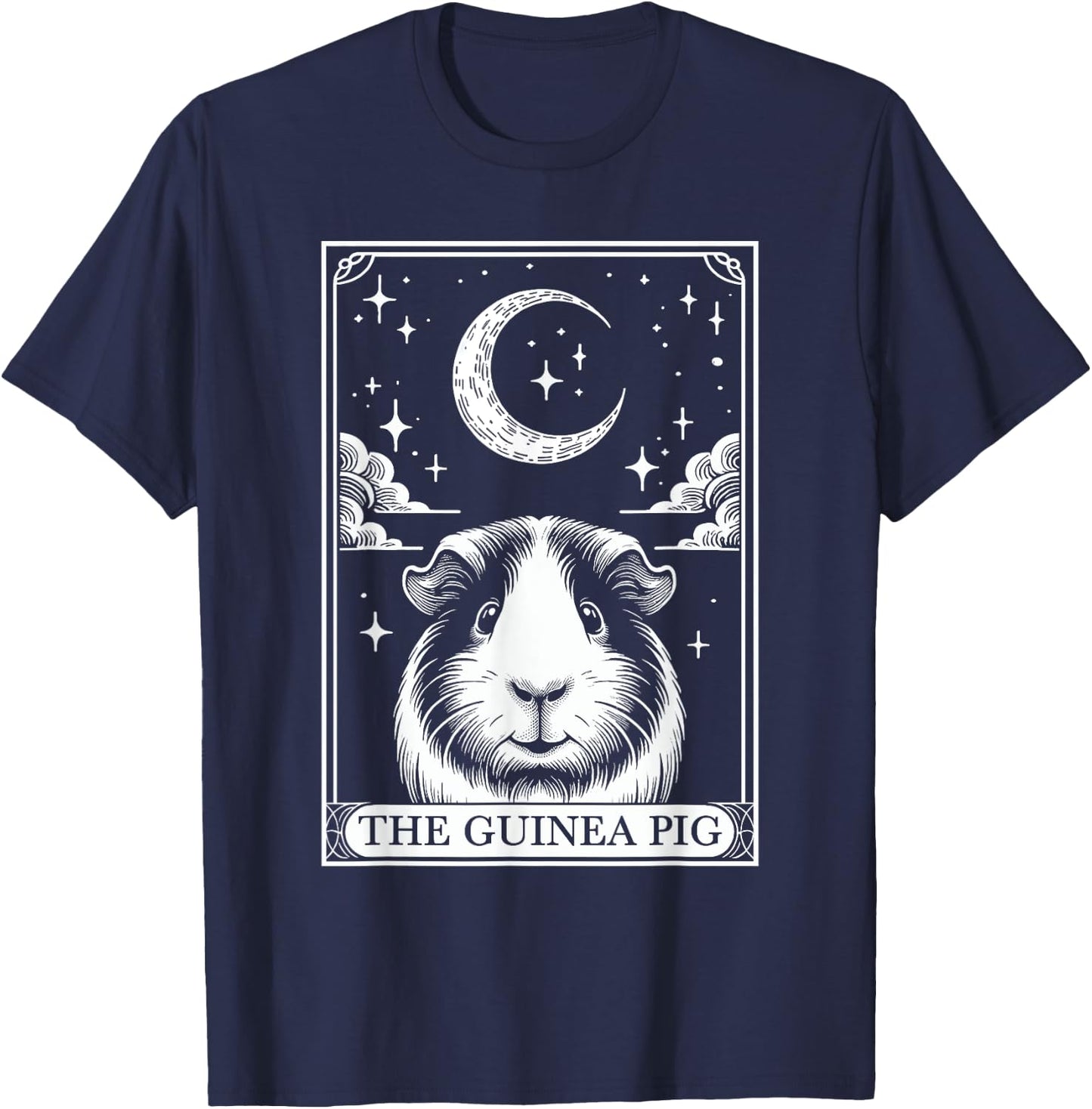Tarot Card Vintage Crescent Moon Guinea Pig Mom Pet Lovers T-Shirt - T-Shirt | Navy