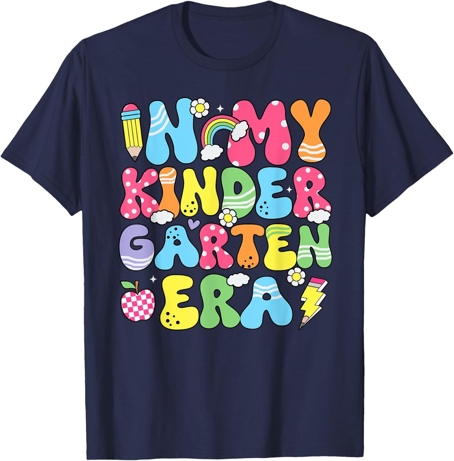 In My Kindergarten Era Back To School Kinder Teacher Kids T-Shirt - T-Shirt | Navy