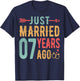 Just Married 7 Years Ago - 7th Wedding Anniversary Couple T-Shirt - T-Shirt | Navy