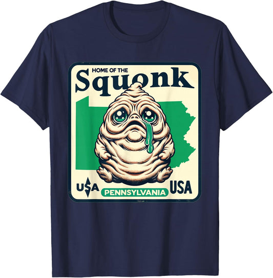 Home State Squonk Pennsylvania Sad Emo Cryptid Design T-Shirt - T-Shirt | Navy