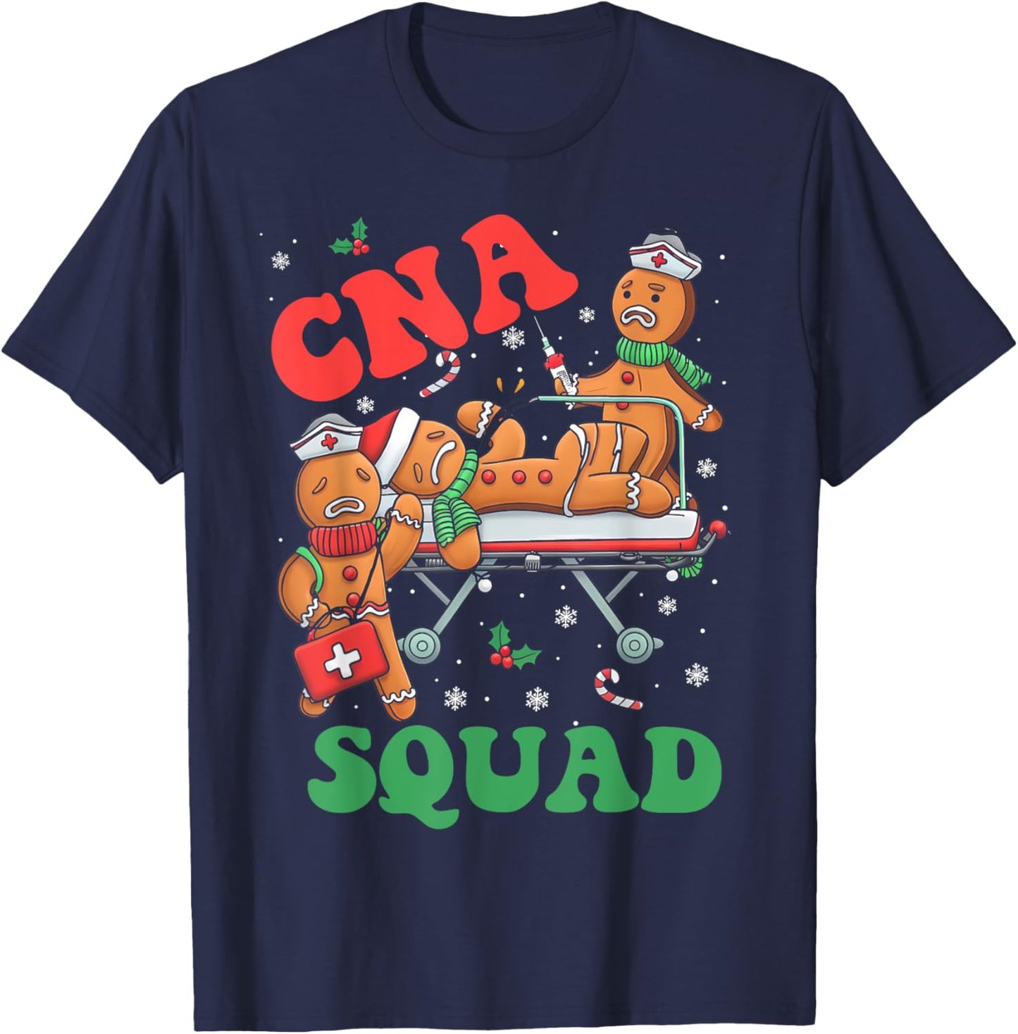 CNA Christmas Squad Christmas Shirt for Nursing Assistants T-Shirt - T-Shirt | Navy