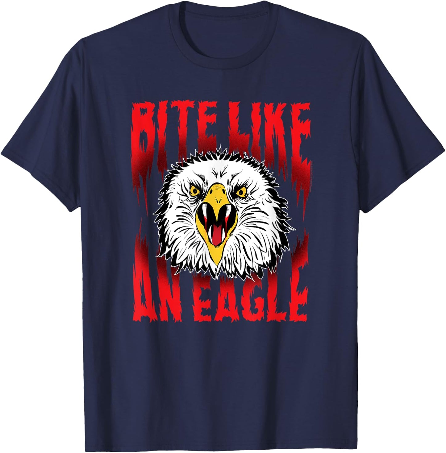 Cobra Kai Cobra Kai Ombre Bite Like an Eagle , Black, Small T-Shirt - T-Shirt | Navy