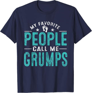 My Favorite People Call Me Grumps Vintage Funny Grumps T-Shirt - T-Shirt | Navy