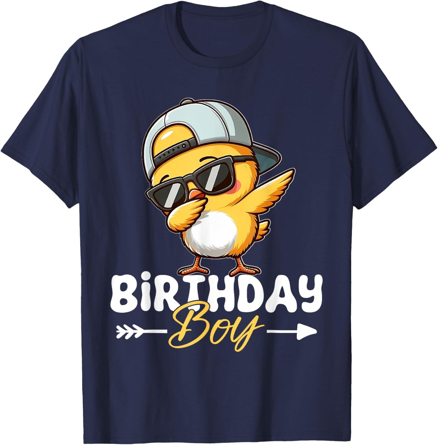 Cute Chicken Birthday Boy Dabbing Chicks Funny Party T-Shirt - T-Shirt | Navy