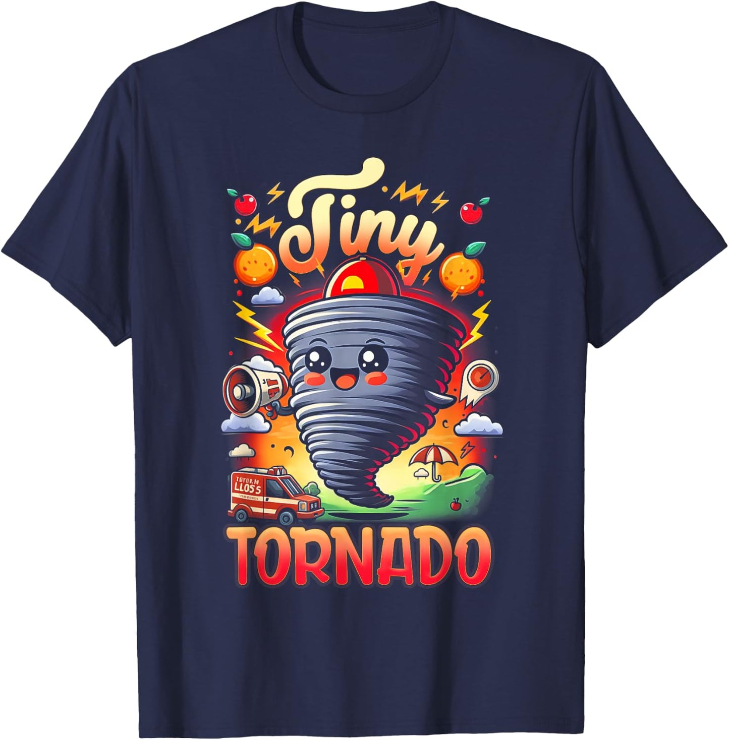 Storm Chaser Hurricane Meteorology Tornado Kids Tiny Tornado T-Shirt - T-Shirt | Navy