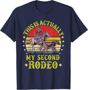 This is actually My Second Rodeo vintage Cowboy and Cowgirl T-Shirt - T-Shirt | Navy